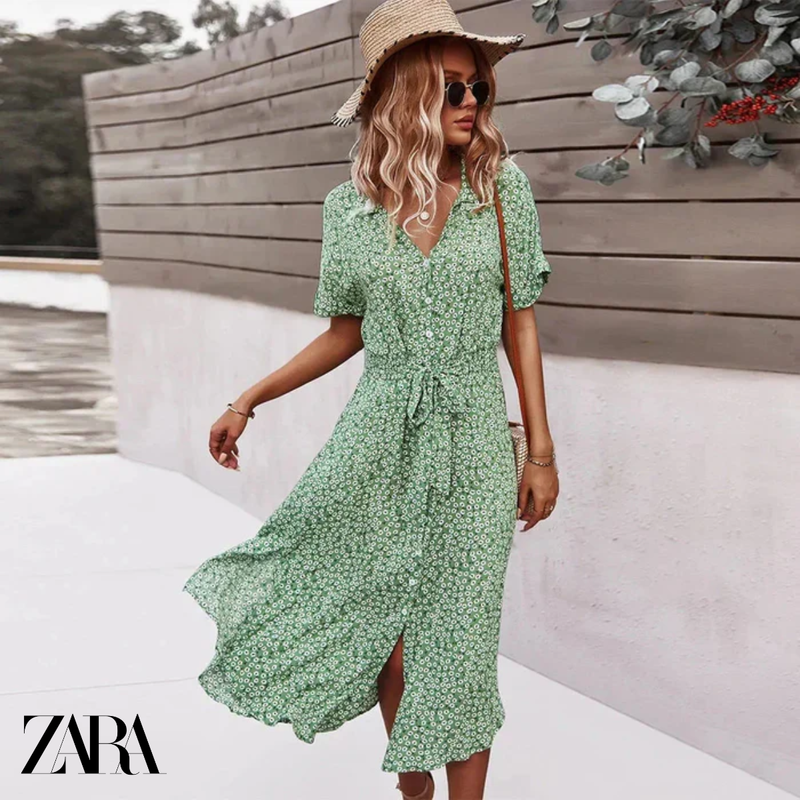 Vestido Midi Floral Ζаrа - Moda Primavera 2025