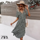 Vestido Midi Floral Moda Primavera Ζаrа + Brinde Exclusivo